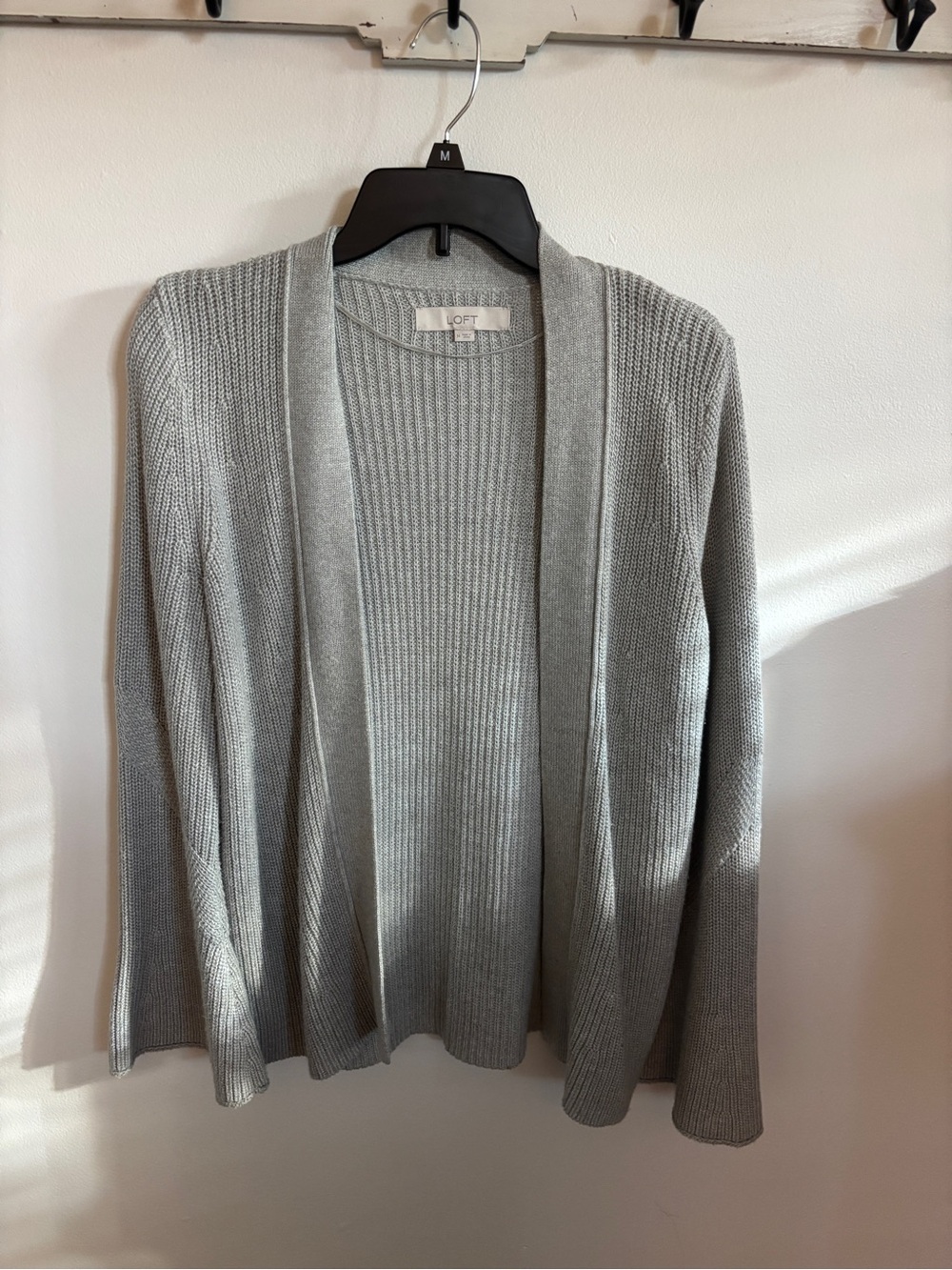 Loft grey ribbed cardigan